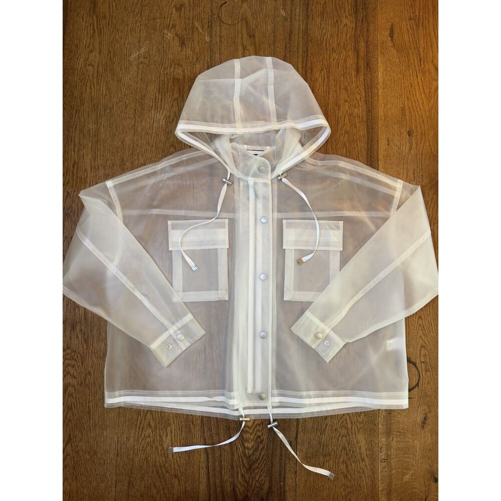 ATM Anthony Thomas Melillo Clear Hooded Rain Jacket Size S NWT $395